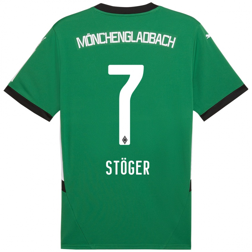 Niño Camiseta Kevin Stöger #7 Verde Blanco 2ª Equipación 2024/25 La Camisa Perú