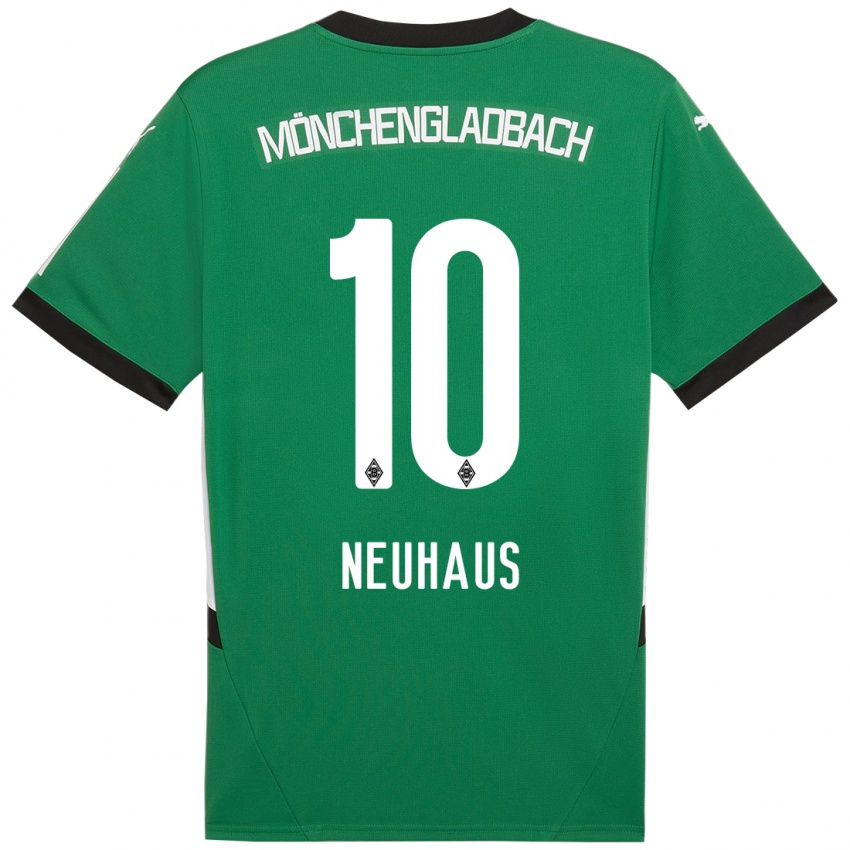 Niño Camiseta Florian Neuhaus #10 Verde Blanco 2ª Equipación 2024/25 La Camisa Perú