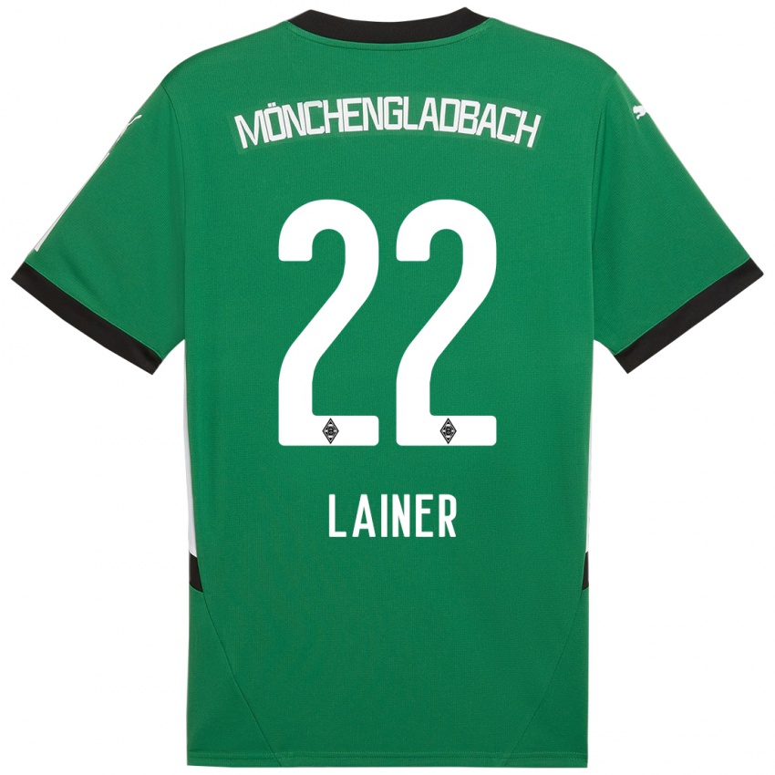 Niño Camiseta Stefan Lainer #22 Verde Blanco 2ª Equipación 2024/25 La Camisa Perú