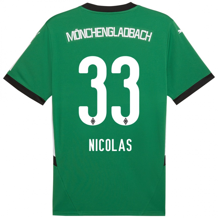 Niño Camiseta Moritz Nicolas #33 Verde Blanco 2ª Equipación 2024/25 La Camisa Perú