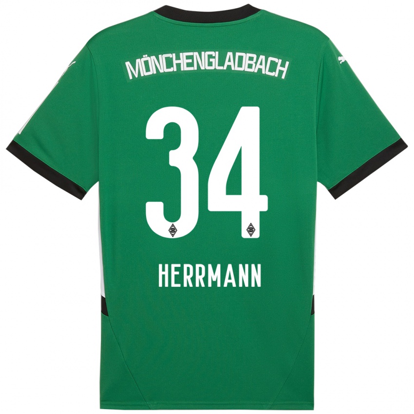 Niño Camiseta Charles Herrmann #34 Verde Blanco 2ª Equipación 2024/25 La Camisa Perú