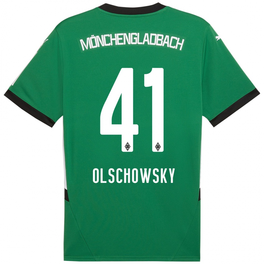 Niño Camiseta Jan Olschowsky #41 Verde Blanco 2ª Equipación 2024/25 La Camisa Perú