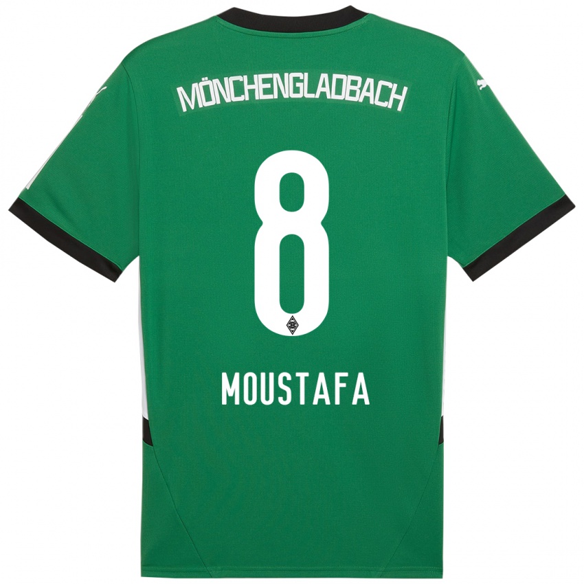 Niño Camiseta Moustafa Ashraf Moustafa #8 Verde Blanco 2ª Equipación 2024/25 La Camisa Perú