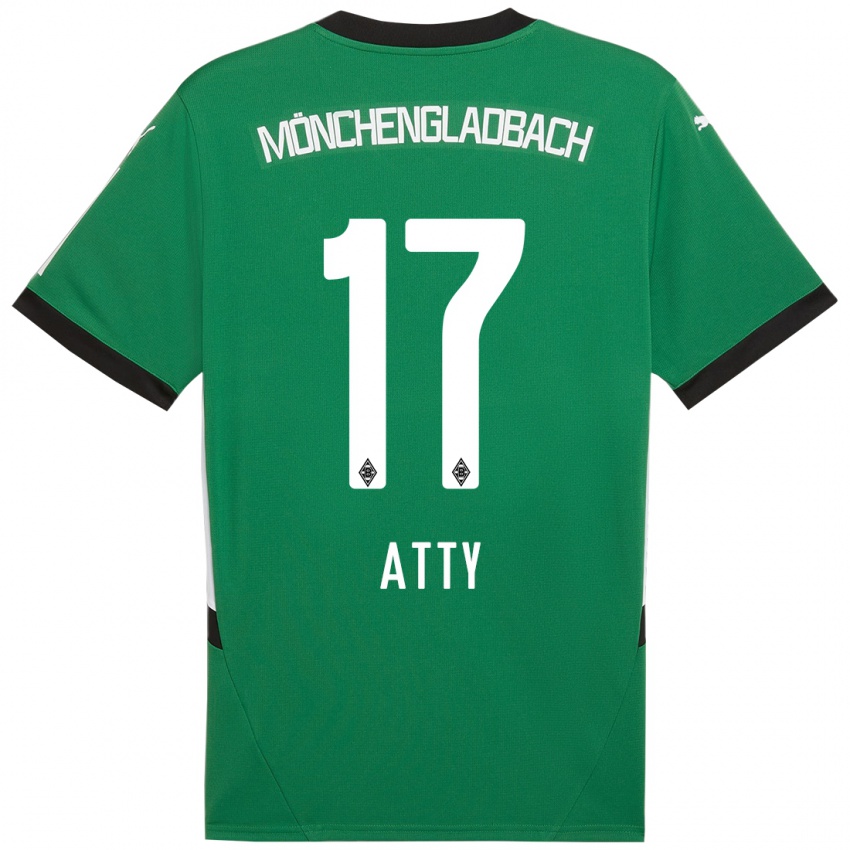 Niño Camiseta Yassir Atty #17 Verde Blanco 2ª Equipación 2024/25 La Camisa Perú