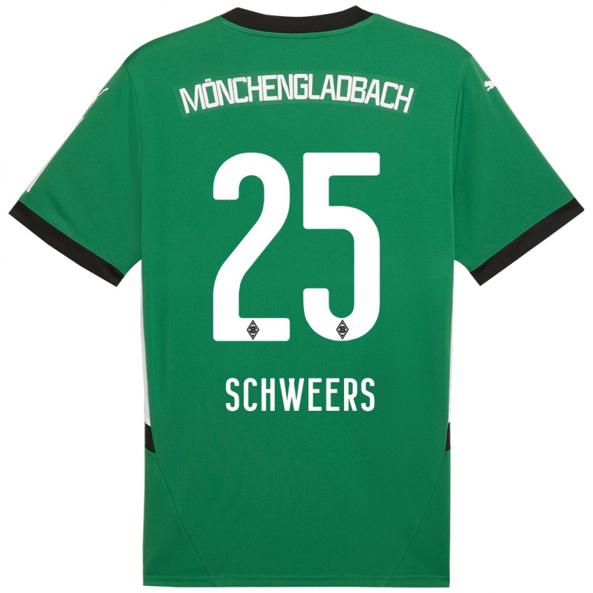 Niño Camiseta Lion Schweers #25 Verde Blanco 2ª Equipación 2024/25 La Camisa Perú