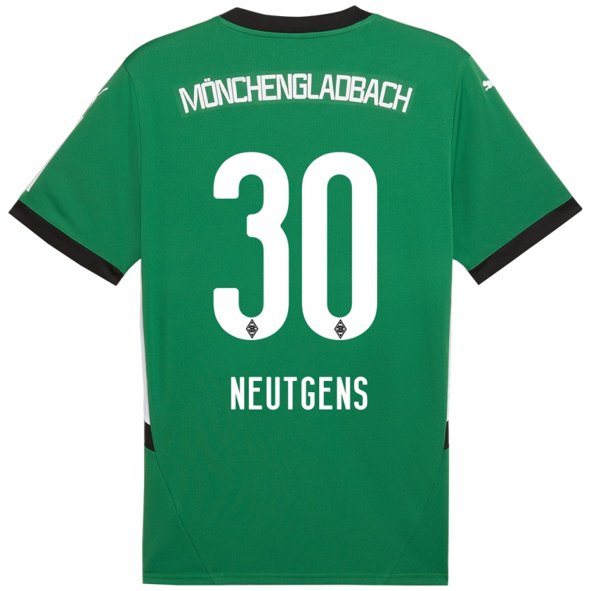 Niño Camiseta Maximilian Neutgens #30 Verde Blanco 2ª Equipación 2024/25 La Camisa Perú