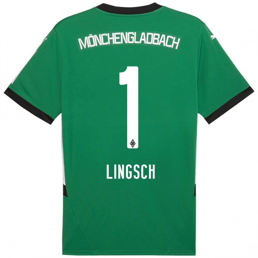 Niño Camiseta Tina Lingsch #1 Verde Blanco 2ª Equipación 2024/25 La Camisa Perú