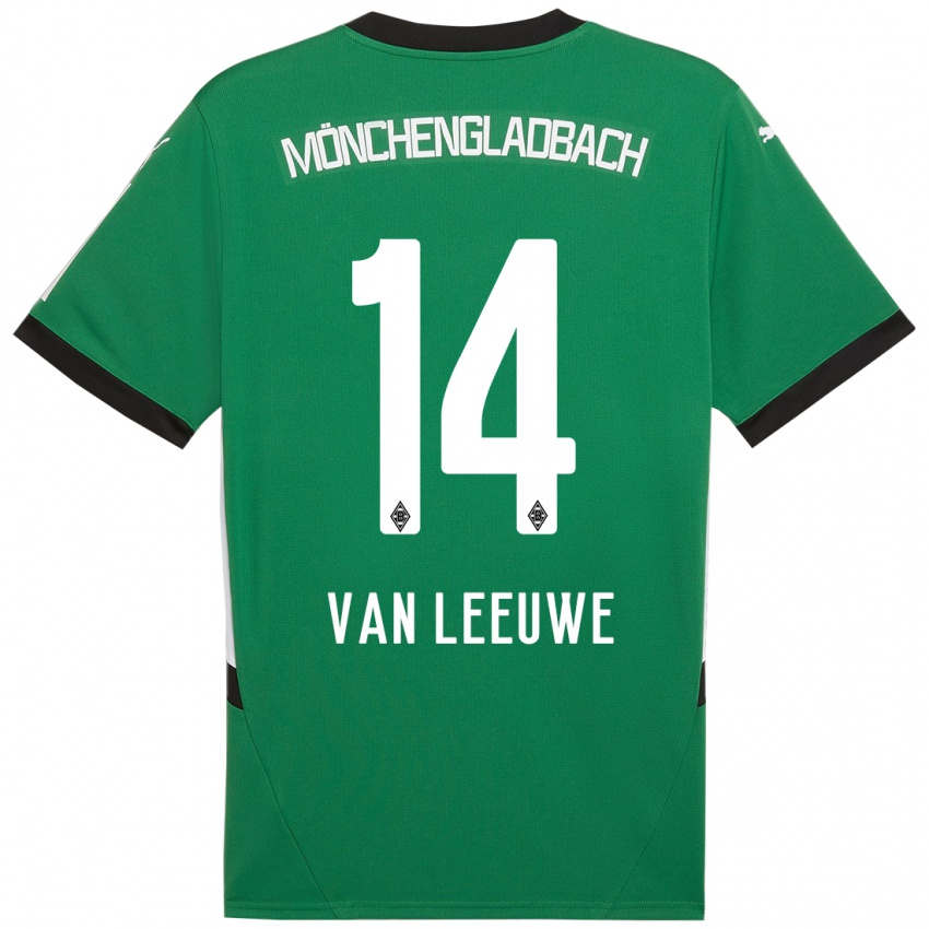 Niño Camiseta Kyra Van Leeuwe #14 Verde Blanco 2ª Equipación 2024/25 La Camisa Perú