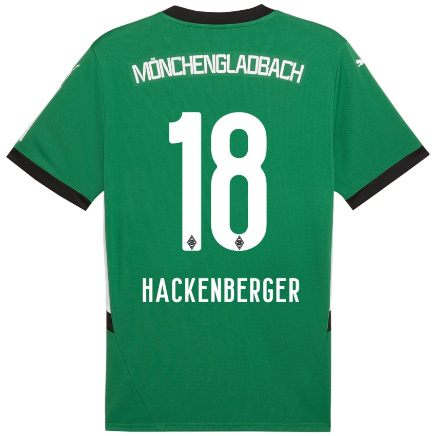 Niño Camiseta Jessica Hackenberger #18 Verde Blanco 2ª Equipación 2024/25 La Camisa Perú