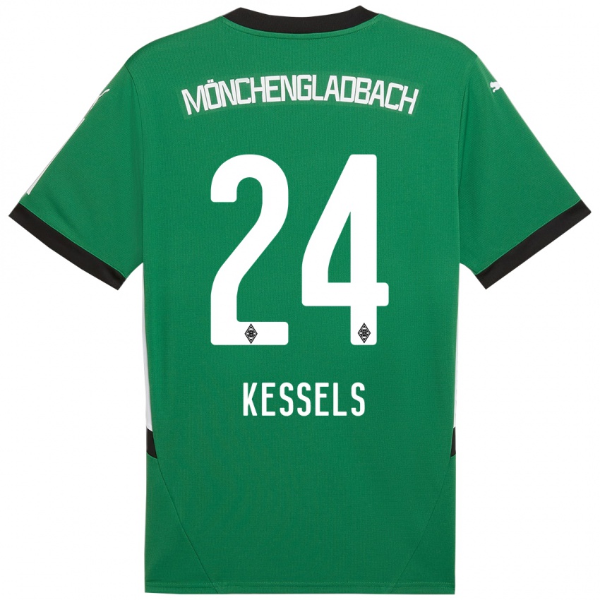 Niño Camiseta Imke Kessels #24 Verde Blanco 2ª Equipación 2024/25 La Camisa Perú