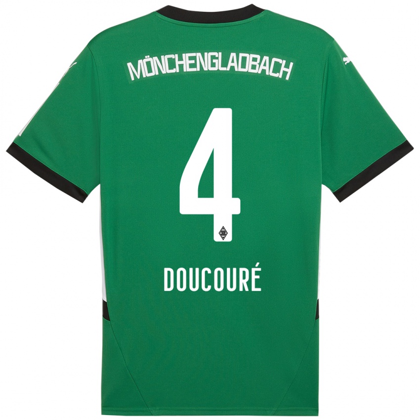 Niño Camiseta Mamadou Doucouré #4 Verde Blanco 2ª Equipación 2024/25 La Camisa Perú