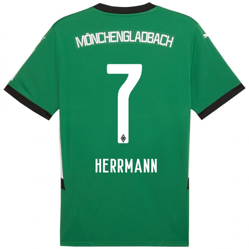 Niño Camiseta Patrick Herrmann #7 Verde Blanco 2ª Equipación 2024/25 La Camisa Perú