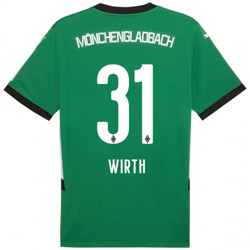 Niño Camiseta Linus Wirth #31 Verde Blanco 2ª Equipación 2024/25 La Camisa Perú