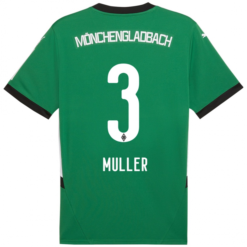 Niño Camiseta Barbara Müller #3 Verde Blanco 2ª Equipación 2024/25 La Camisa Perú