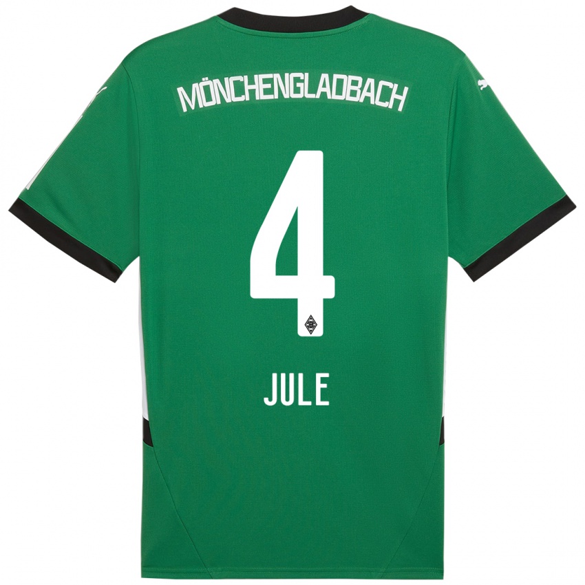 Niño Camiseta Jule Dallmann #4 Verde Blanco 2ª Equipación 2024/25 La Camisa Perú