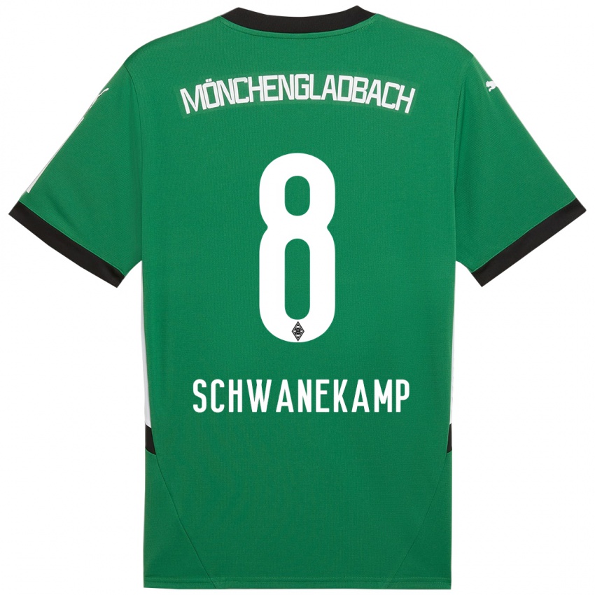 Niño Camiseta Jana Schwanekamp #8 Verde Blanco 2ª Equipación 2024/25 La Camisa Perú