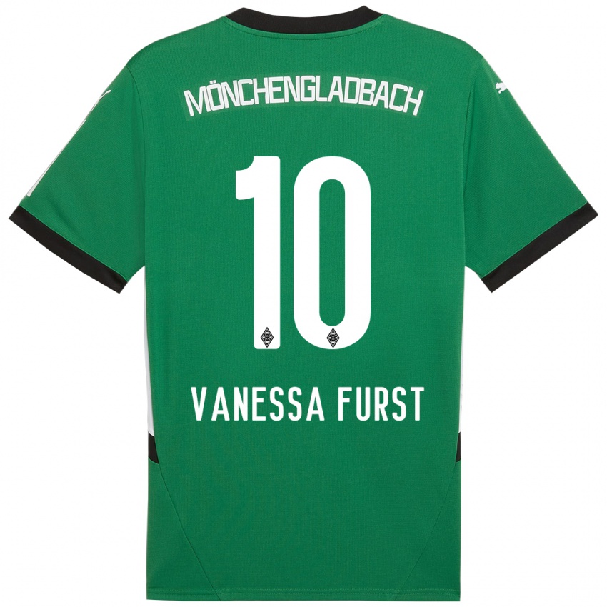 Niño Camiseta Vanessa Fürst #10 Verde Blanco 2ª Equipación 2024/25 La Camisa Perú