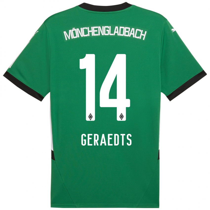 Niño Camiseta Kelsey Geraedts #14 Verde Blanco 2ª Equipación 2024/25 La Camisa Perú