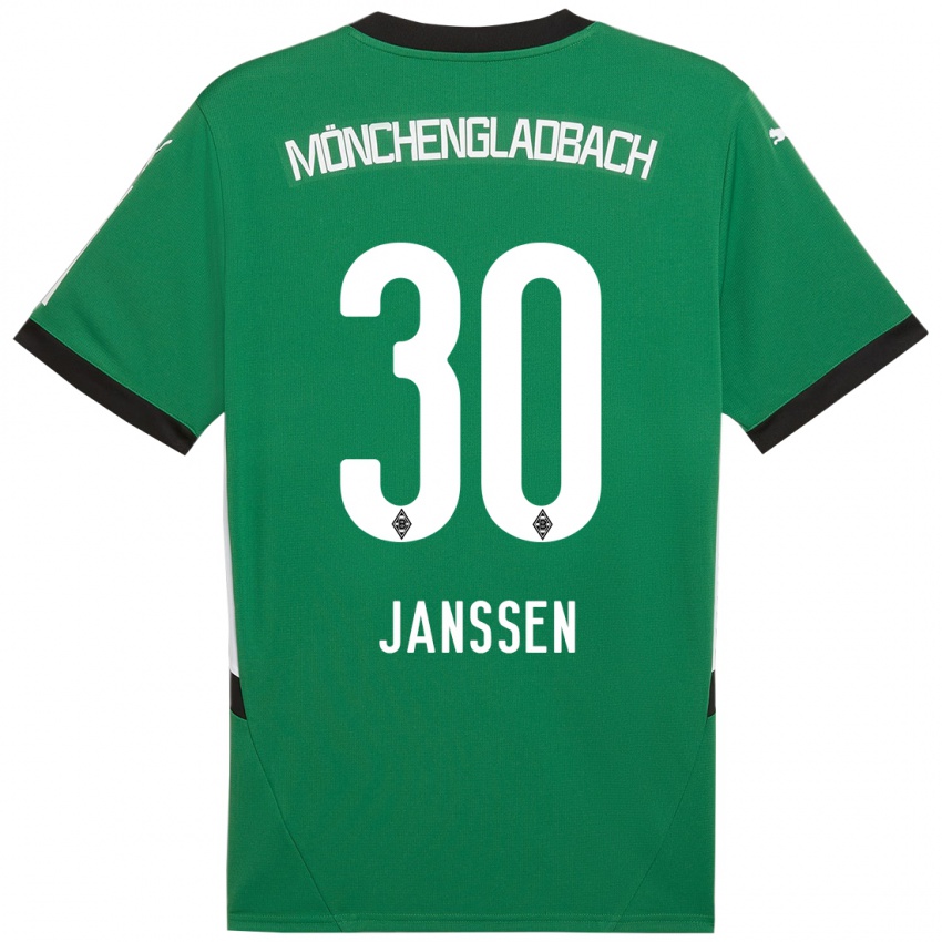 Niño Camiseta Annalena Janssen #30 Verde Blanco 2ª Equipación 2024/25 La Camisa Perú