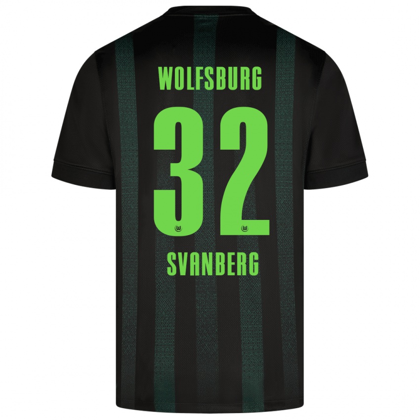 Niño Camiseta Mattias Svanberg #32 Verde Oscuro 2ª Equipación 2024/25 La Camisa Perú