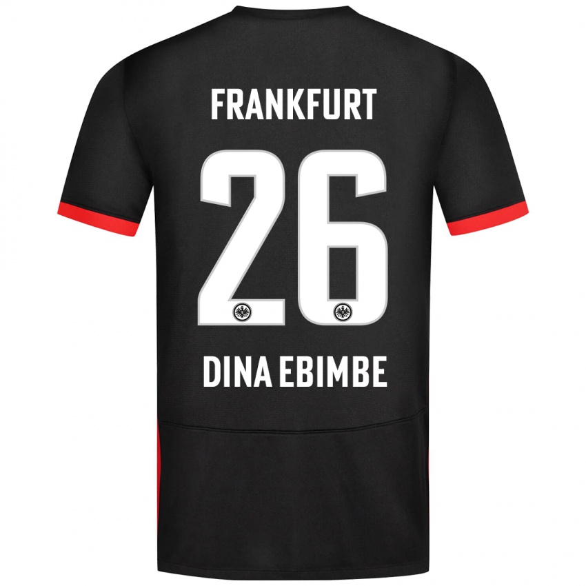 Niño Camiseta Junior Dina Ebimbe #26 Negro 2ª Equipación 2024/25 La Camisa Perú