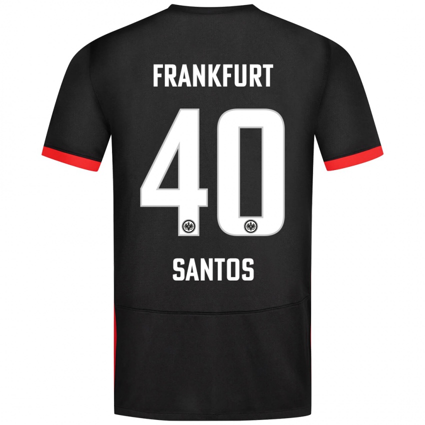 Niño Camiseta Kauã Santos #40 Negro 2ª Equipación 2024/25 La Camisa Perú