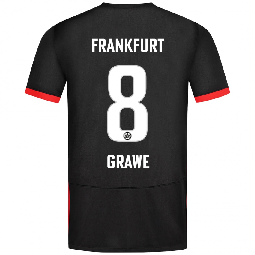 Niño Camiseta Lisanne Gräwe #8 Negro 2ª Equipación 2024/25 La Camisa Perú