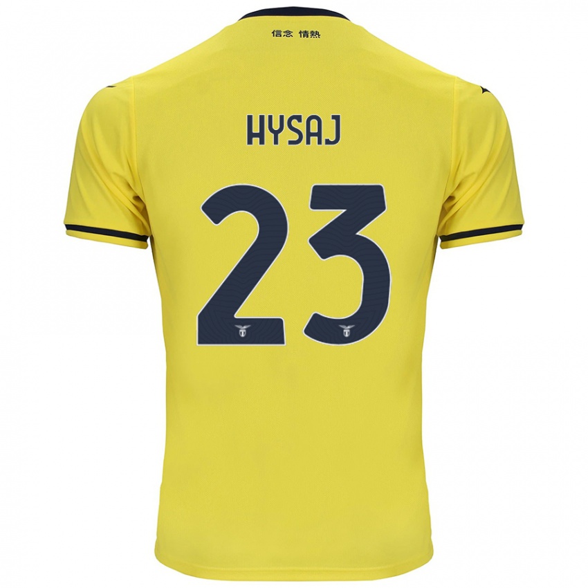 Niño Camiseta Elseid Hysaj #23 Amarillo 2ª Equipación 2024/25 La Camisa Perú