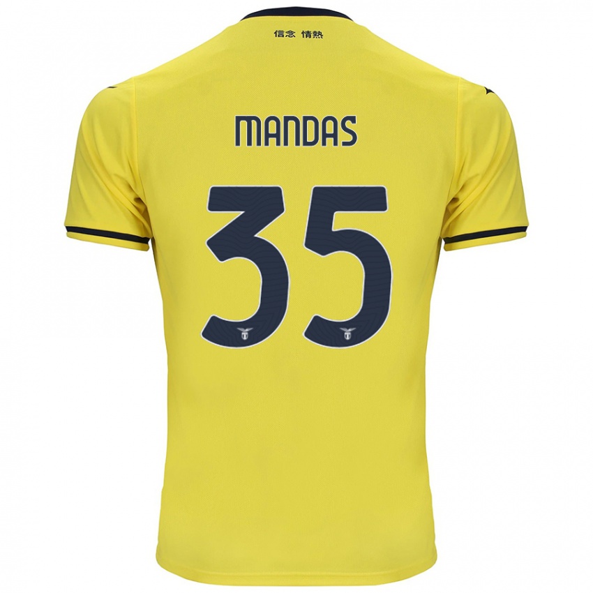 Niño Camiseta Christos Mandas #35 Amarillo 2ª Equipación 2024/25 La Camisa Perú