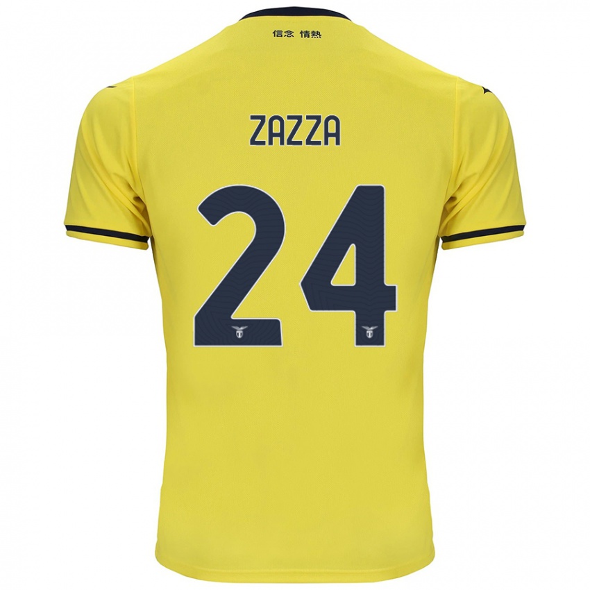 Niño Camiseta Matteo Zazza #24 Amarillo 2ª Equipación 2024/25 La Camisa Perú