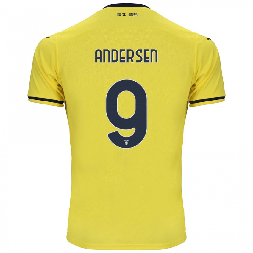 Niño Camiseta Signe Holt Andersen #9 Amarillo 2ª Equipación 2024/25 La Camisa Perú