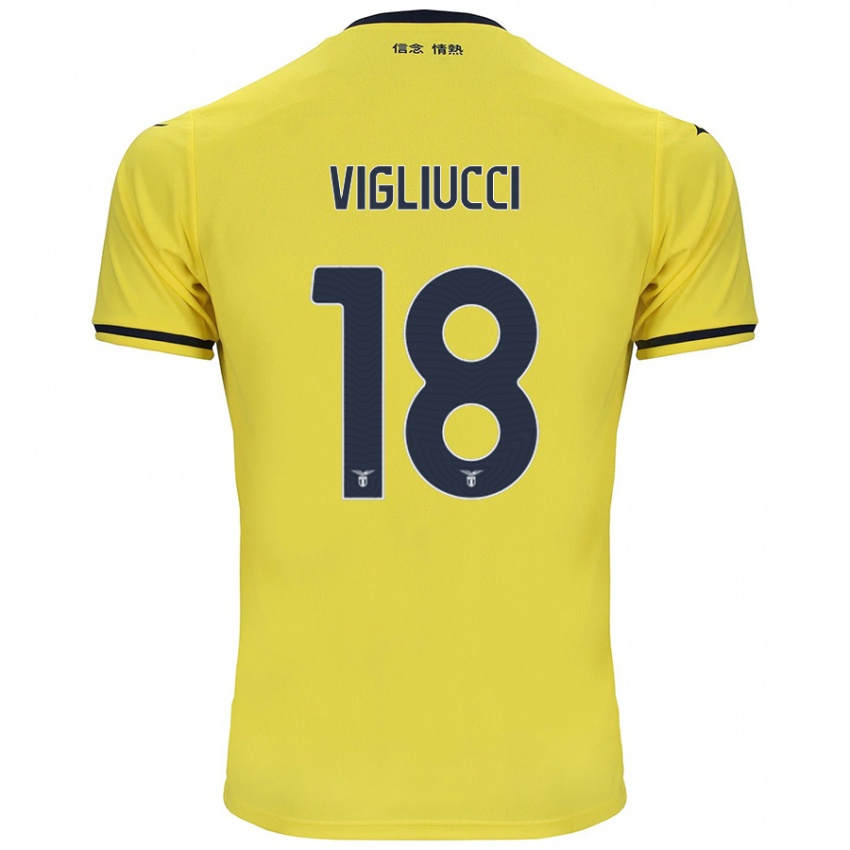 Niño Camiseta Chiara Vigliucci #18 Amarillo 2ª Equipación 2024/25 La Camisa Perú