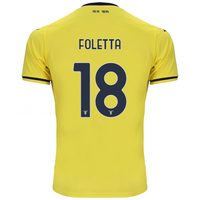 Niño Camiseta Isabella Foletta #18 Amarillo 2ª Equipación 2024/25 La Camisa Perú