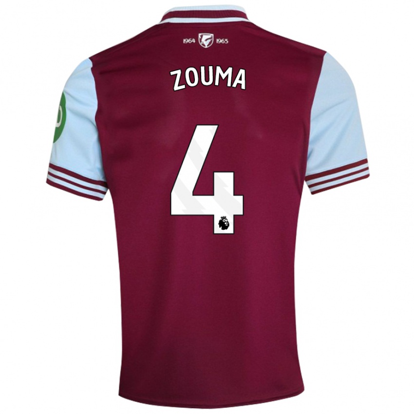 Hombre Camiseta Kurt Zouma #4 Rojo Oscuro 1ª Equipación 2024/25 La Camisa Perú