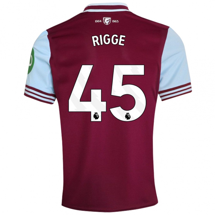 Hombre Camiseta Daniel Rigge #45 Rojo Oscuro 1ª Equipación 2024/25 La Camisa Perú