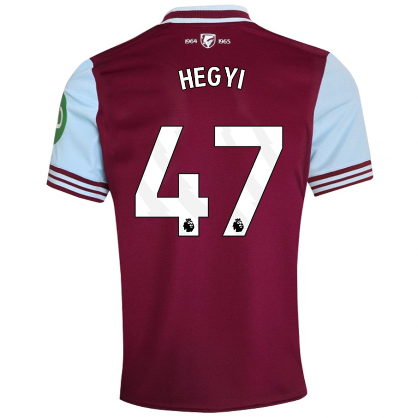 Hombre Camiseta Krisztian Hegyi #47 Rojo Oscuro 1ª Equipación 2024/25 La Camisa Perú