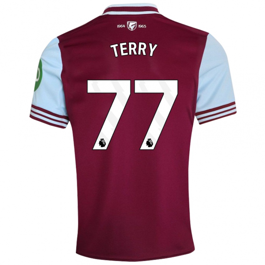 Hombre Camiseta Mason Terry #77 Rojo Oscuro 1ª Equipación 2024/25 La Camisa Perú