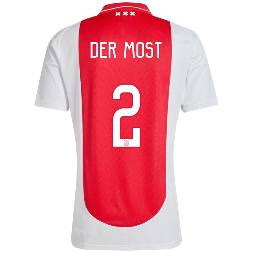 Hombre Camiseta Liza Van Der Most #2 Rojo Blanco 1ª Equipación 2024/25 La Camisa Perú