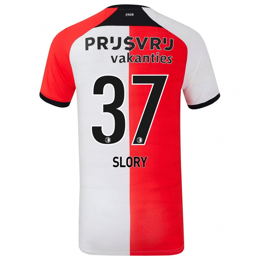 Hombre Camiseta Jaden Slory #37 Rojo Blanco 1ª Equipación 2024/25 La Camisa Perú