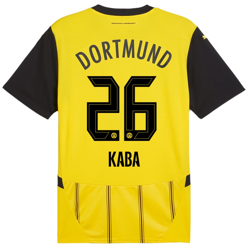 Hombre Camiseta Mussa Kaba #26 Amarillo Negro 1ª Equipación 2024/25 La Camisa Perú