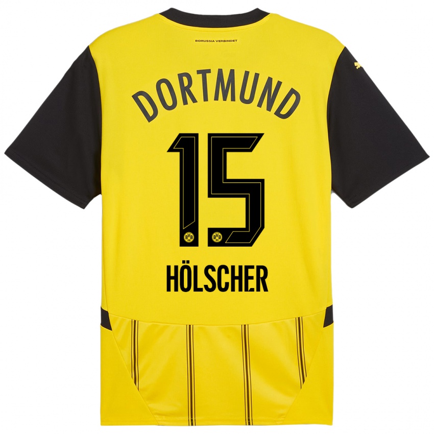 Hombre Camiseta Mats Hölscher #15 Amarillo Negro 1ª Equipación 2024/25 La Camisa Perú