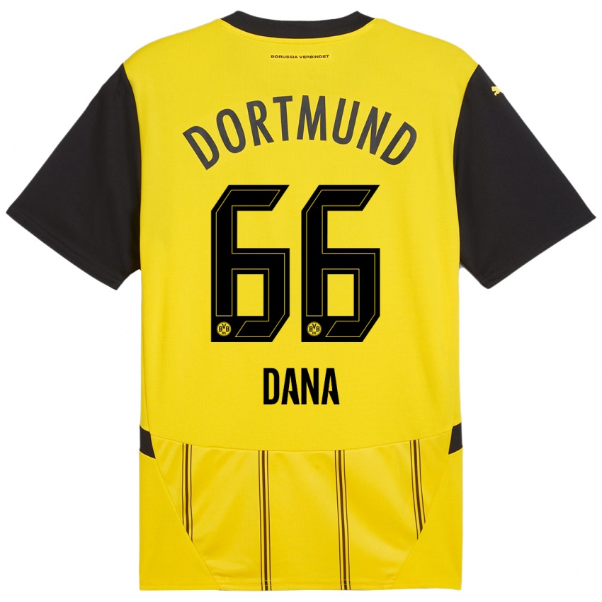 Hombre Camiseta Bleckmann Dana #66 Amarillo Negro 1ª Equipación 2024/25 La Camisa Perú