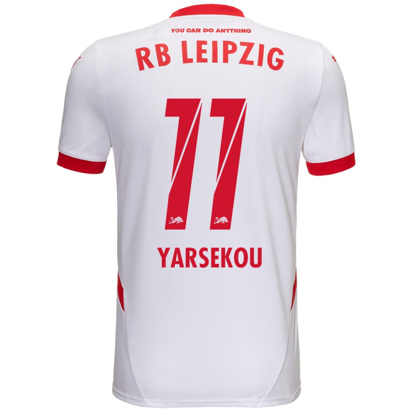 Hombre Camiseta Dilane Yarsekou #11 Blanco Rojo 1ª Equipación 2024/25 La Camisa Perú