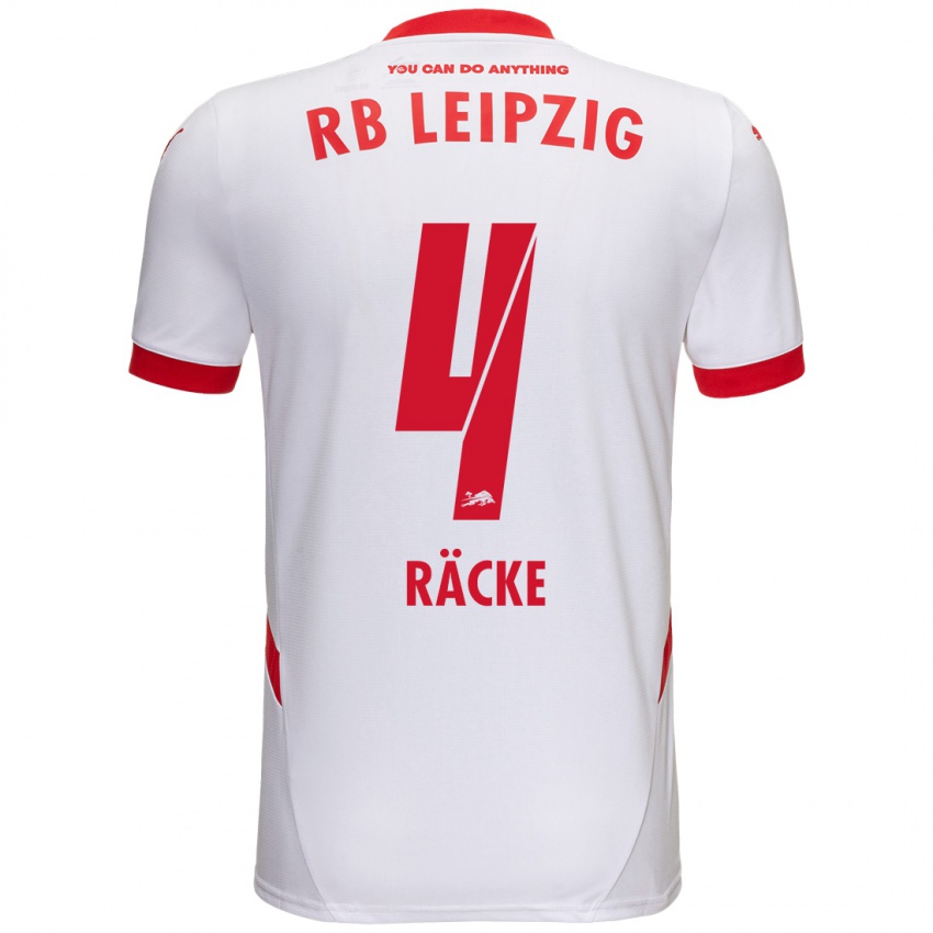 Hombre Camiseta Nina Räcke #4 Blanco Rojo 1ª Equipación 2024/25 La Camisa Perú