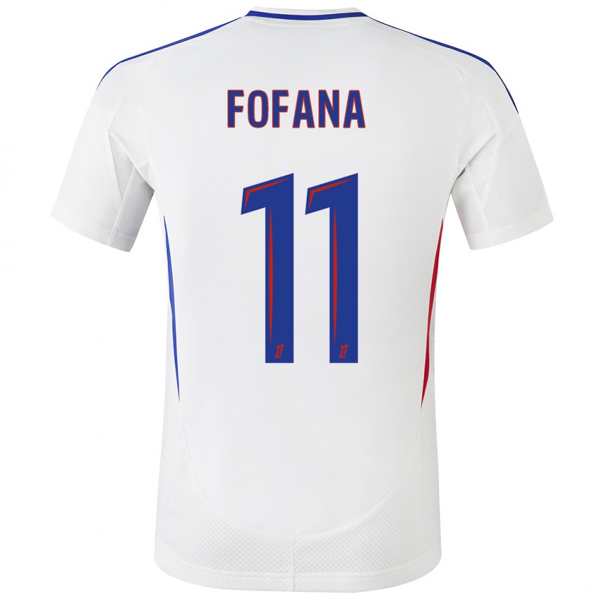 Hombre Camiseta Malick Fofana #11 Blanco Azul 1ª Equipación 2024/25 La Camisa Perú