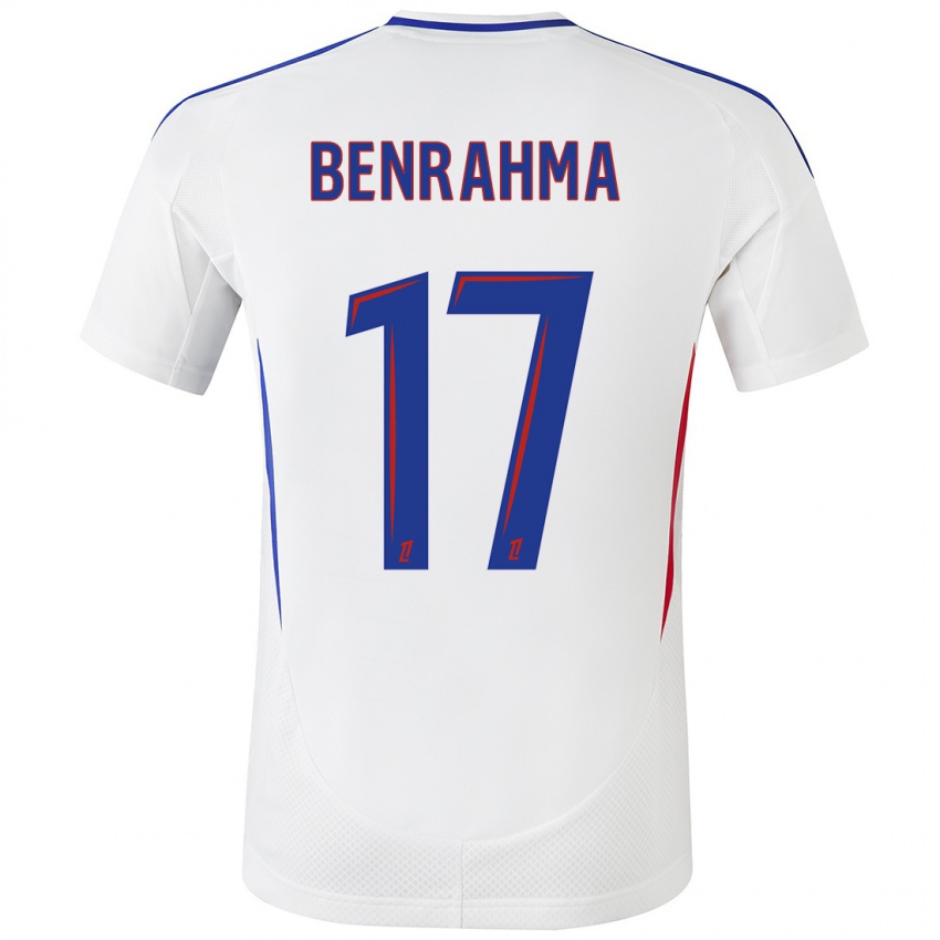 Hombre Camiseta Said Benrahma #17 Blanco Azul 1ª Equipación 2024/25 La Camisa Perú