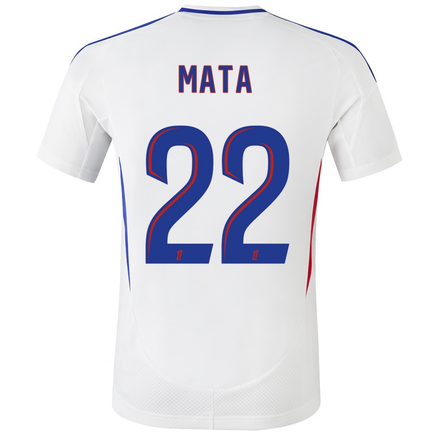 Hombre Camiseta Clinton Mata #22 Blanco Azul 1ª Equipación 2024/25 La Camisa Perú