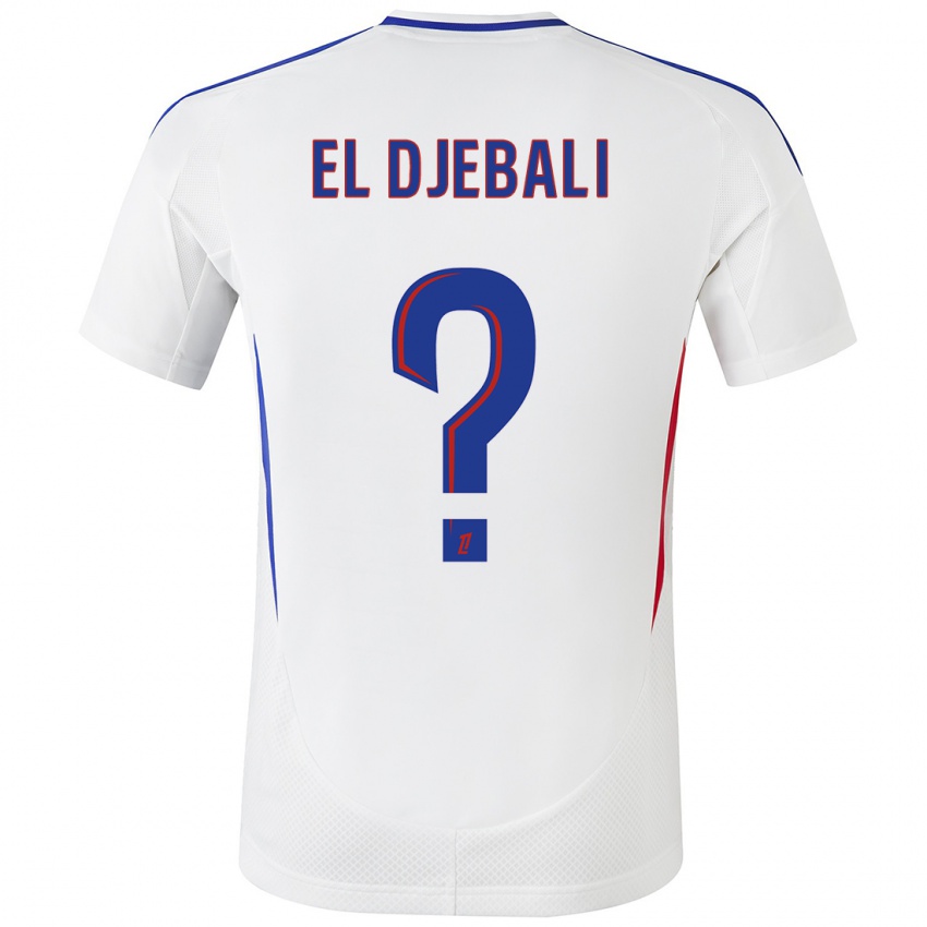 Hombre Camiseta Chaim El Djebali #0 Blanco Azul 1ª Equipación 2024/25 La Camisa Perú