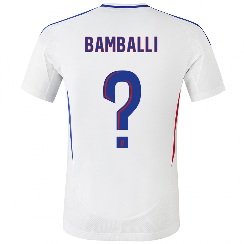 Hombre Camiseta Léo Bamballi #0 Blanco Azul 1ª Equipación 2024/25 La Camisa Perú