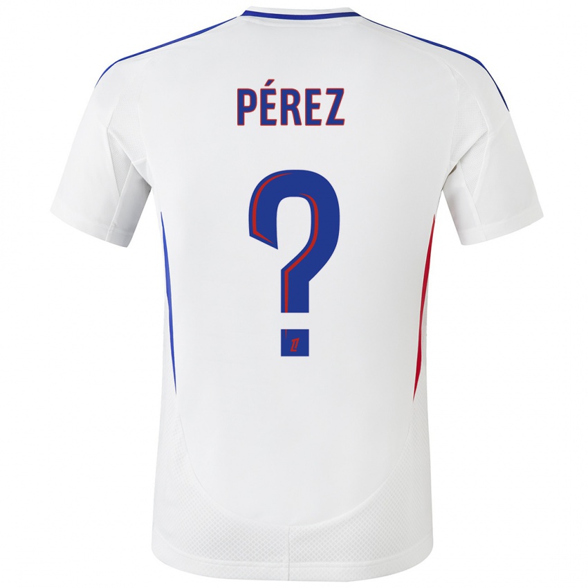 Hombre Camiseta Axel Pérez #0 Blanco Azul 1ª Equipación 2024/25 La Camisa Perú